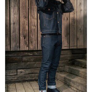 & Sons Men's Brandon Dark Indigo Wash Denim Slim Fit Blue Jeans, Size 32